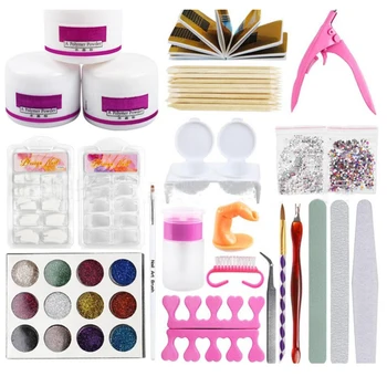 

Finger Decoration Practice DIY Home Salon Nail Art Set Liquid Primer Tips Acrylic Powder Gift Artists Beginners Manicure Tools