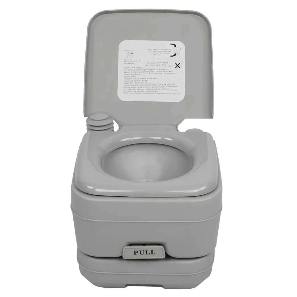 

Portable Flush Toilet for Car Tent Outdoor Camping Removable 10L Plastic with Double Outlet Odor Proof Leak Proof Durable[US-W]