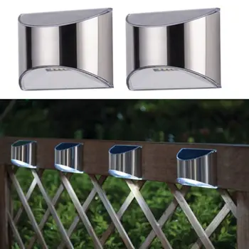 

2Pcs/Set LED Solar Powered Stainless Steel Fence Lights Outdoor Patio Lamp Decor 11UA