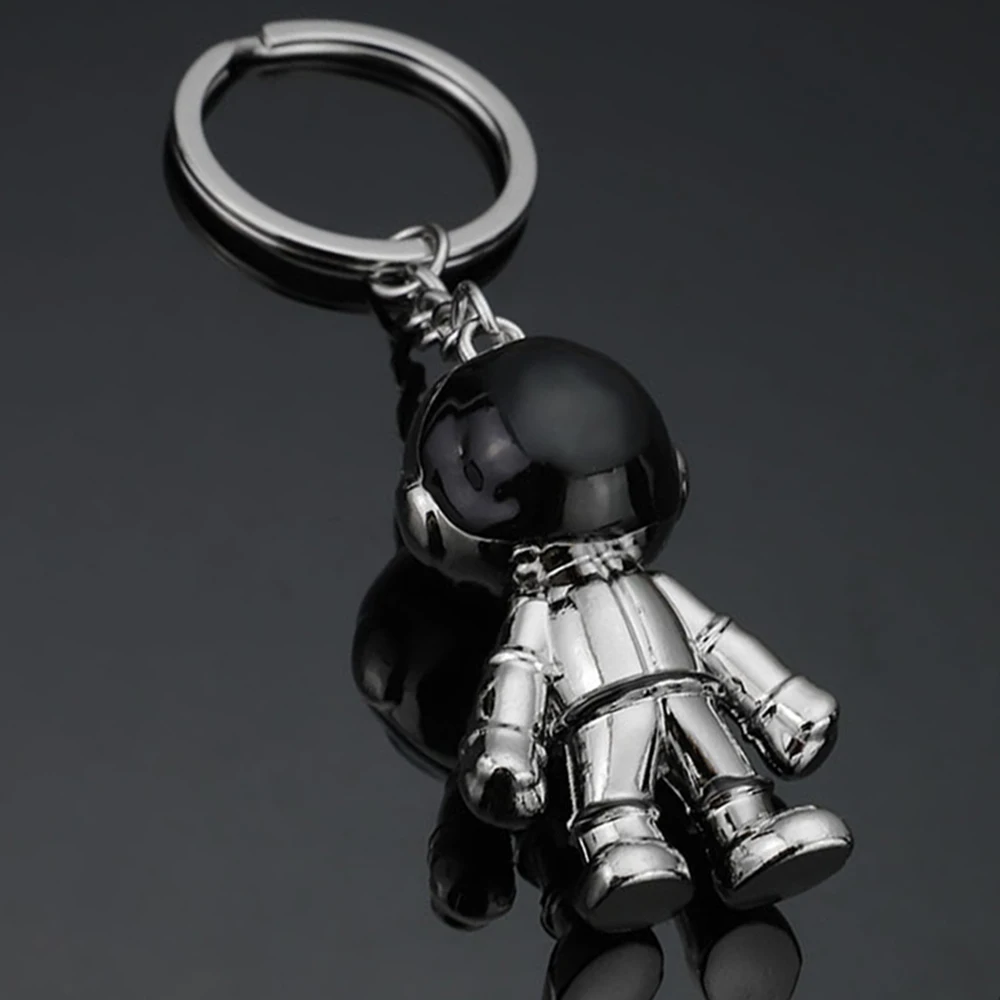 Silver Цинковый сплав 3D металлический астронавт Брелок человек Spaceman брелок пары бойфренд подарки автомобильный брелок мешочек для украшений аксессуары - Цвет: Silver
