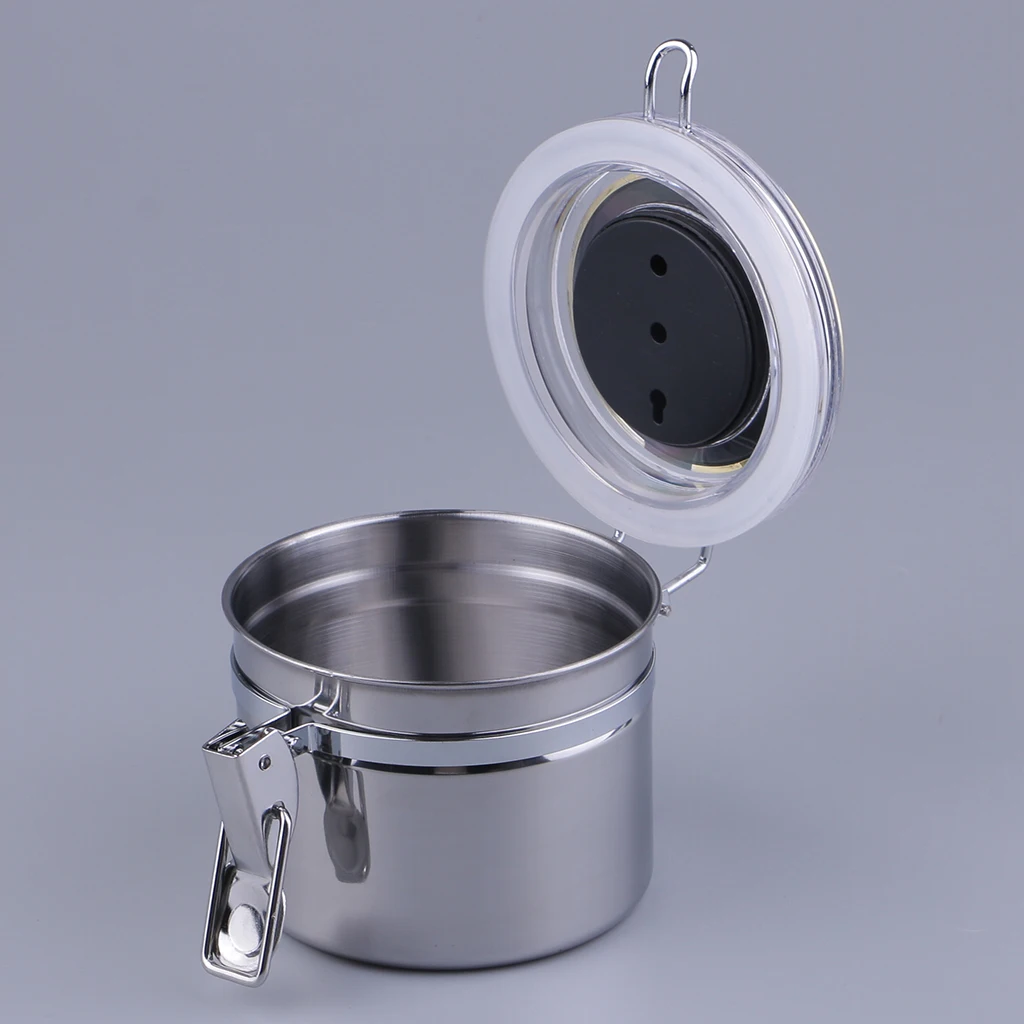 Professional Stainless Steel Pipe Tobacco Tin Can with Hygrometer & Humidifier