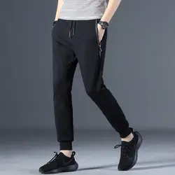 2019 брендовые штаны, Мужские штаны, одноцветные, с эластичной резинкой на талии, мягкие, хлопковые, homme, модные брюки, большие размеры, M-4XL