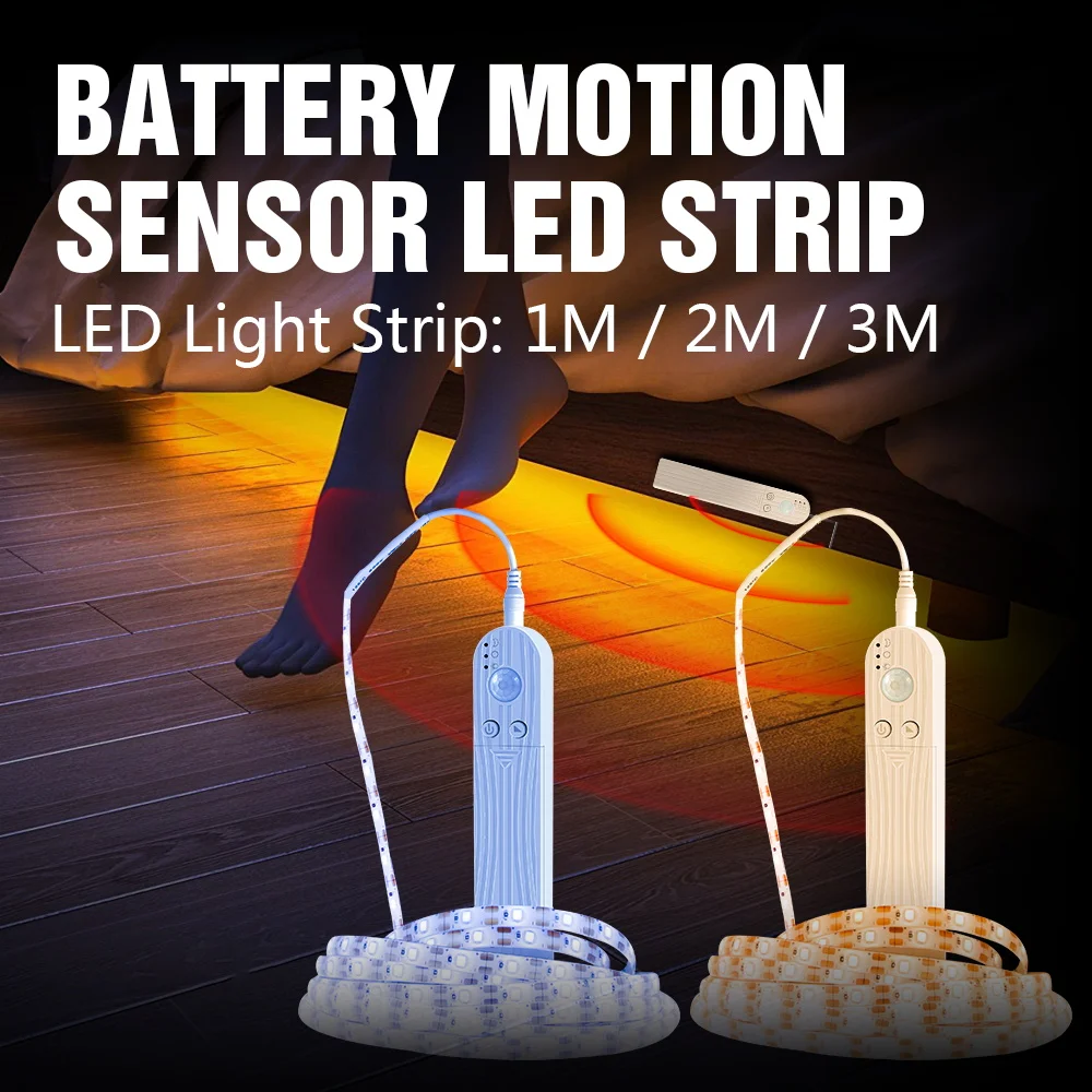 

5V Battery Light Strip LED Smart Motion Sensor LED Flexible Lamp Tape LED Waterproof Diode Tape Bedroom Decoration Ampoule Strip