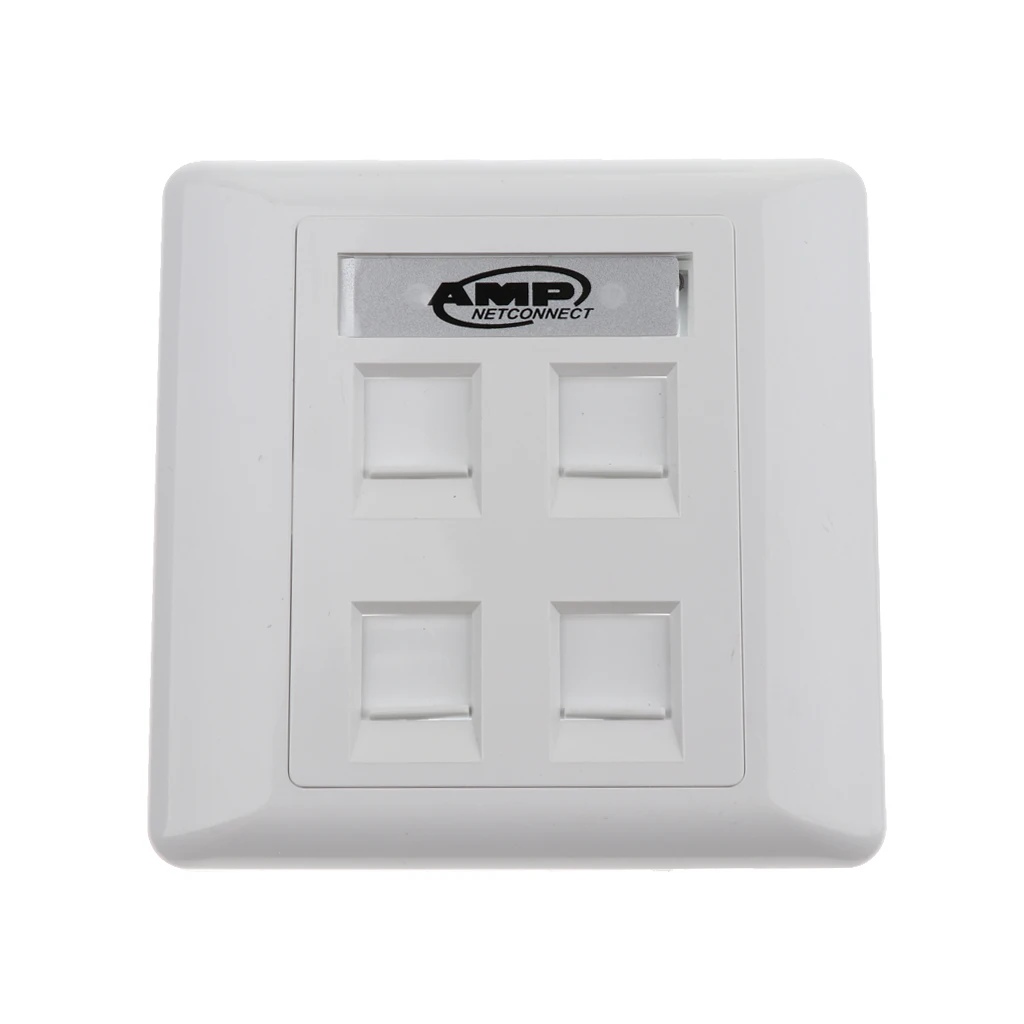 4-port Ethernet Wall Plate - RJ45 Ethernet Cable Wall Female to Female ( F/F )Socket
