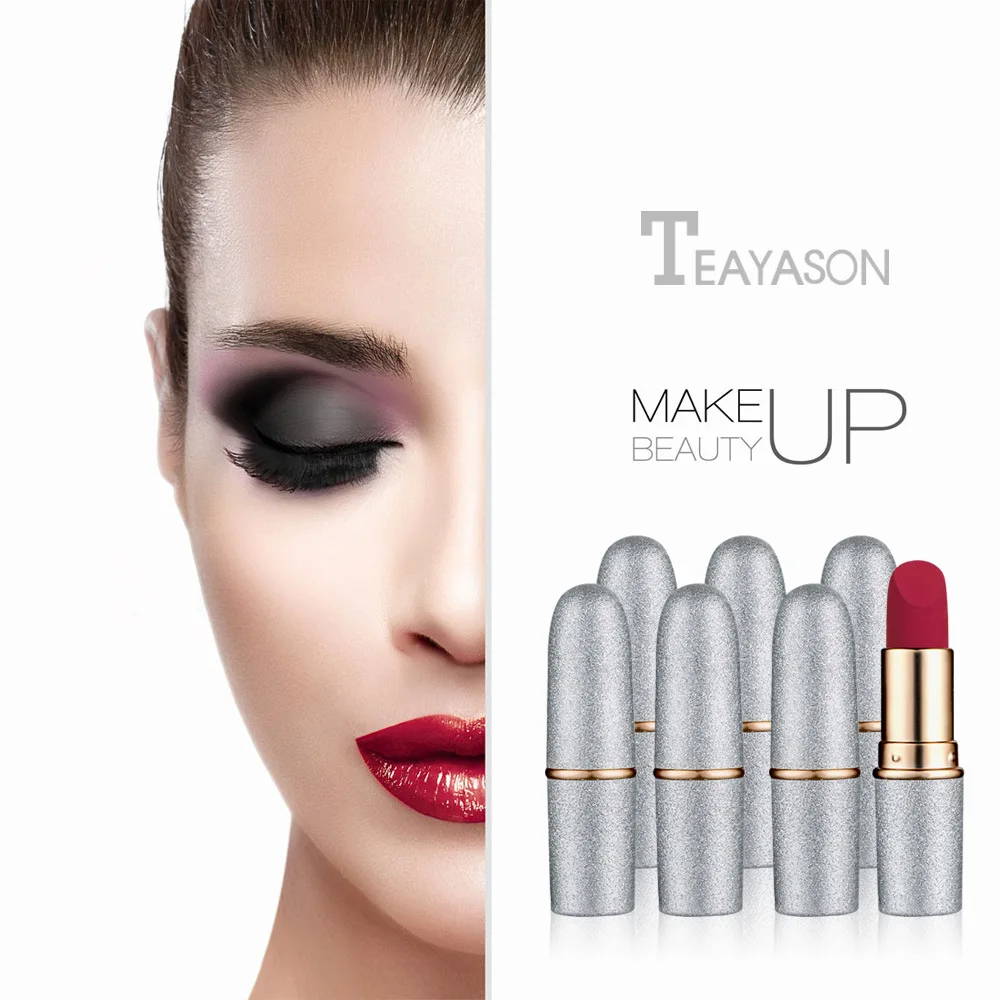 

Makeup Matte Bullet Lipstick Waterproof Velvet Lip Stick 12 Color Sexy Red Pigmented Makeup Matte Beauty Silver Bullet Lipstick