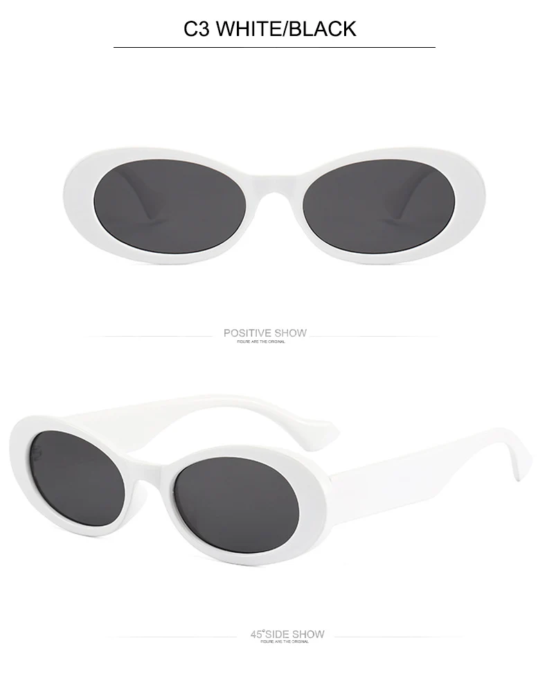 OEC CPO Vintage Oval Sunglasses Women Brand Designer Small Frame Sun Glasses Female Retro Black Yellow Round Eyewear UV400 O881