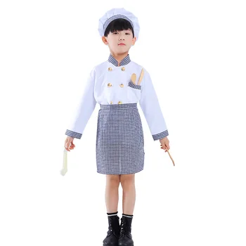 

Kid Costume For Chef Uniform Jacket Children Cosplay Kitchen Restaurant Clothing Kindergarten Performance Boys Girls Clothes Set