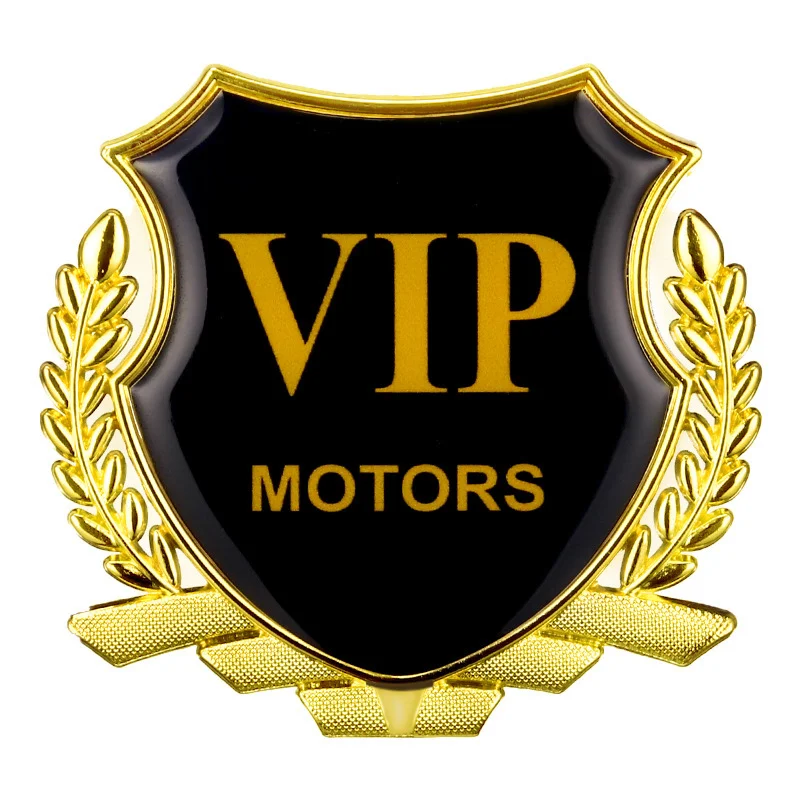 2Pcs Car Styling VIP MOTORS Emblem Badge Zinc Alloy Emblem Decal