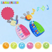 Детские ролевые игры Музыкальные игрушки для малышей музыкальная машинка ключ вспышки звуков умный пульт дистанционного автомобиля голоса ролевые Детские Обучающие музыкальные игрушки