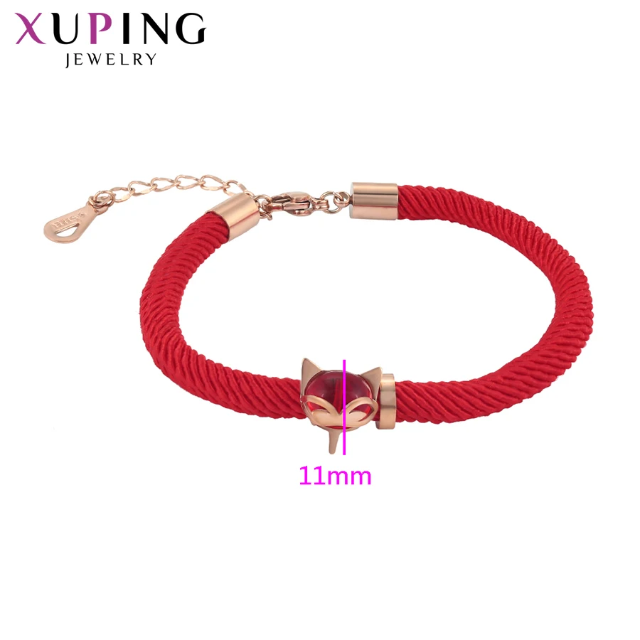 Xuping модный красный веревочный браслет ювелирные изделия розовое золото цвет покрытием GiftsChinese стиль высокого качества женщин специальный дизайн S215.6-76824