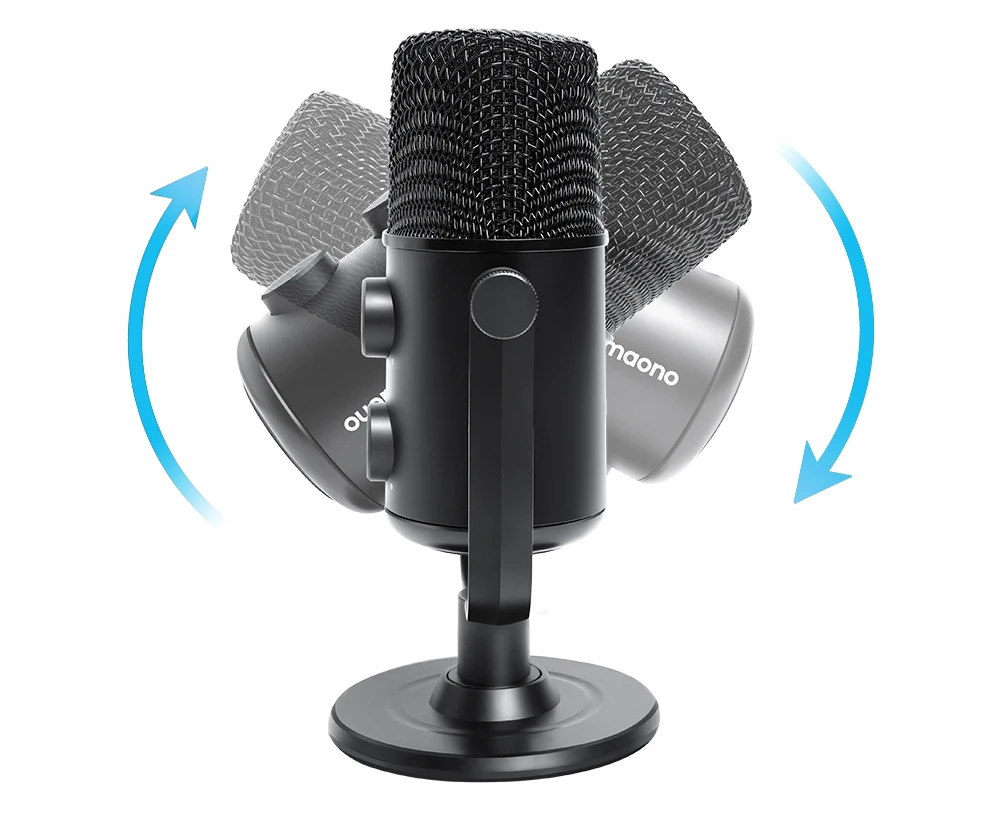 USB Microphone MAONO AU 902 Cardioid Condenser Mic with Dual Volume Control Mute Button Monitor Headphone Jack for Vocal Podc