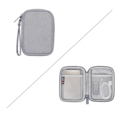 Durable EVA Hard Drive Enclosure with Cable and Accessory Compartment (GRAY)