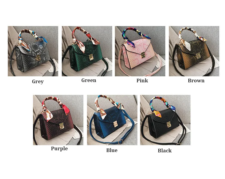 Luxury Crocodile Pattern Crossbody Bags For Women 2019 Small Scarf Handbag PU Leather Hand Bag Ladies Designer Shoulder Bag Blue (15)