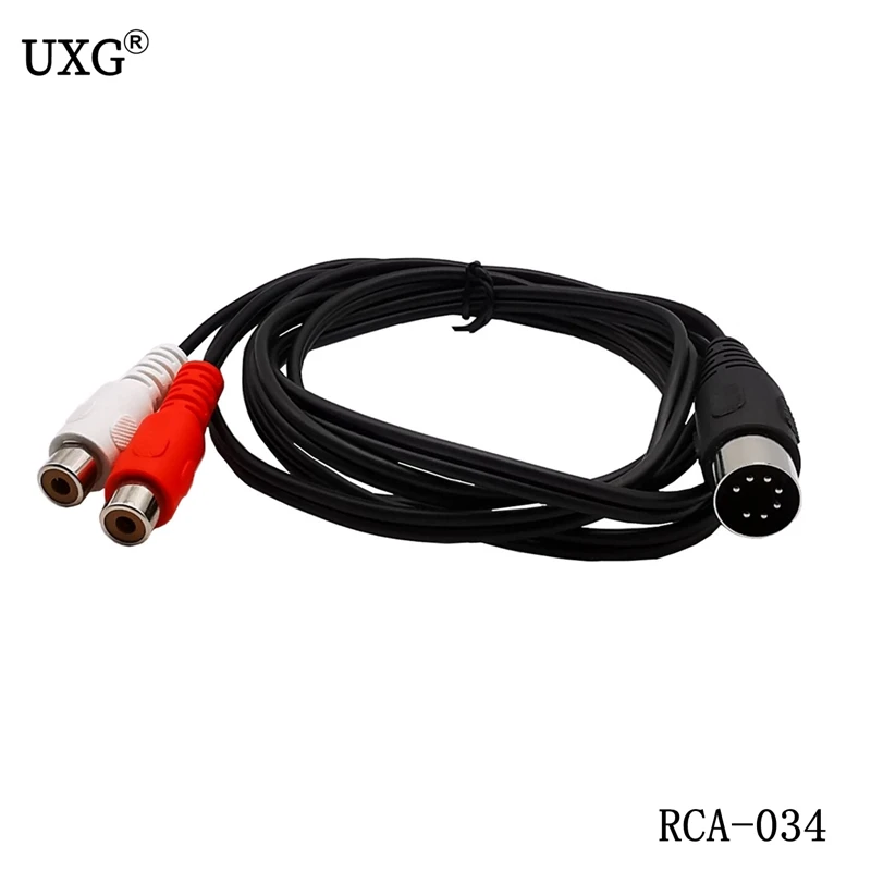 Большой DIN 7 контактный 7pin на 2 RCA переходник кабель от Папа мама винтажное аудио