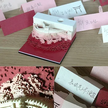 

DIY Paper Notes Art Building Block 3D Decoration Sticky Notes Stickers Paper Cards Craft Post MYDING