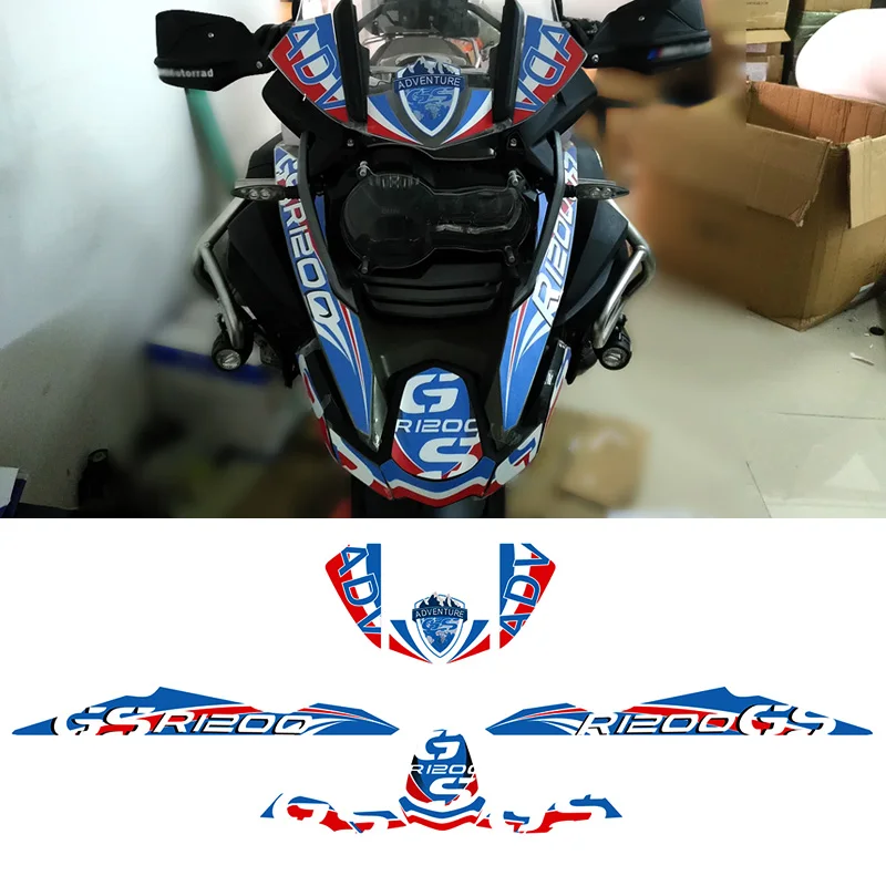 For BMW R1200GS R1200 R 1200 ADV GS GSA Front Fender Beak Extension Cove Windshield Screen Windscreen Stickers Decals Adventure