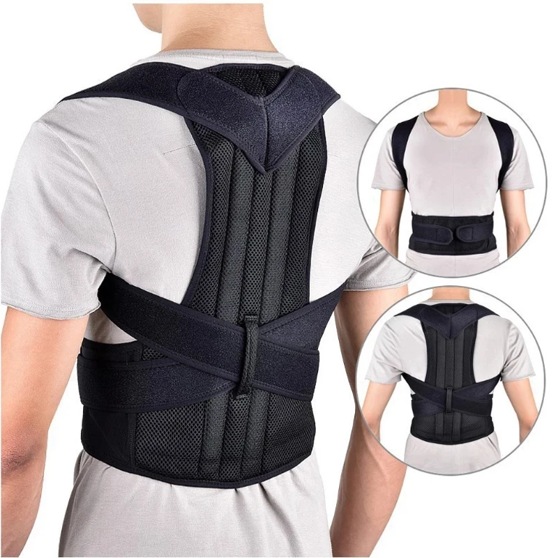 

Back Support Shoulder Lumbar Brace Belt Adjustable Posture Corrector For Men Women S-3XL