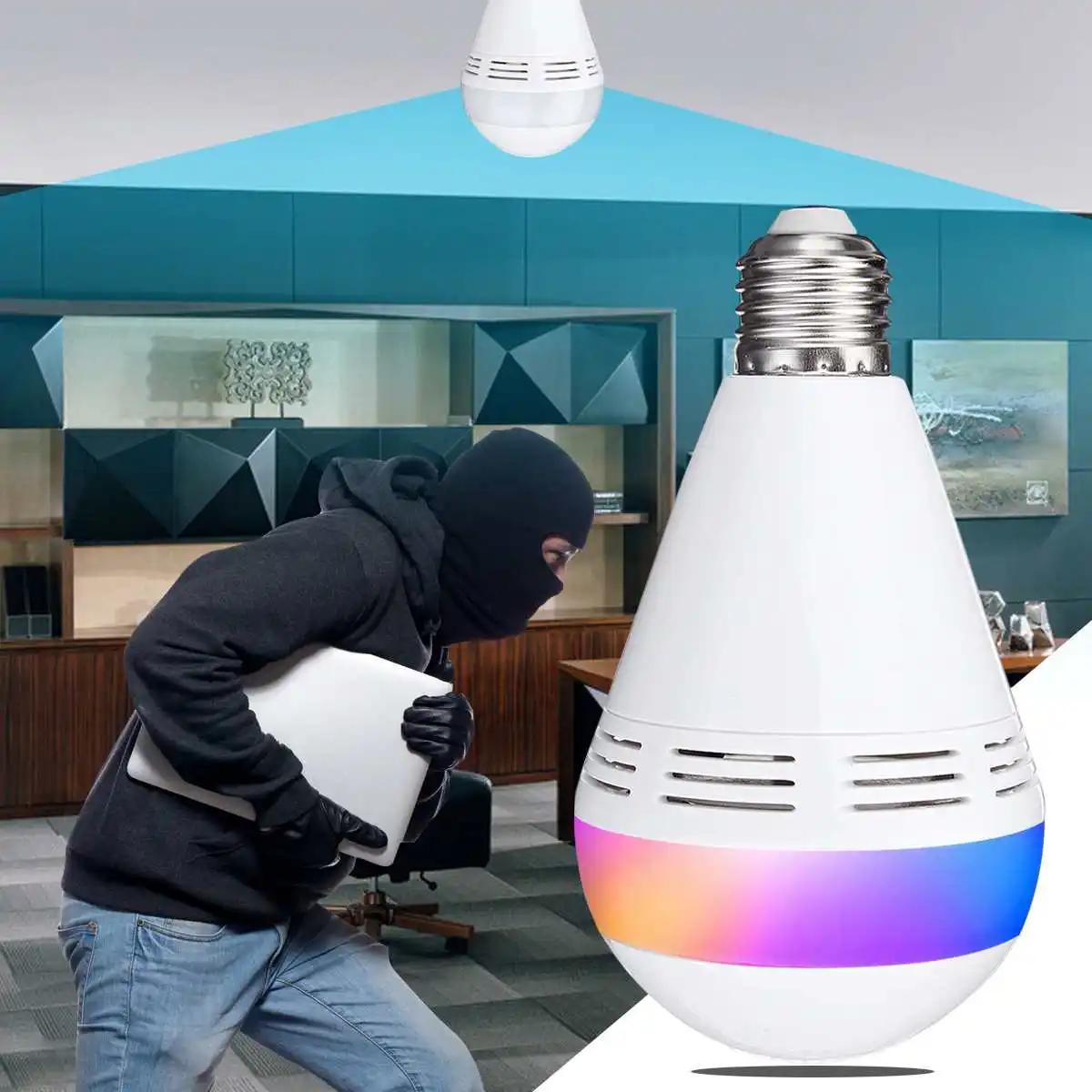 720 P/1080 P HD E27 360 градусов светильник WiF iIP bluetooth динамик Домашняя безопасность беспроводная CCTV камера ночного видения Поддержка TF карты