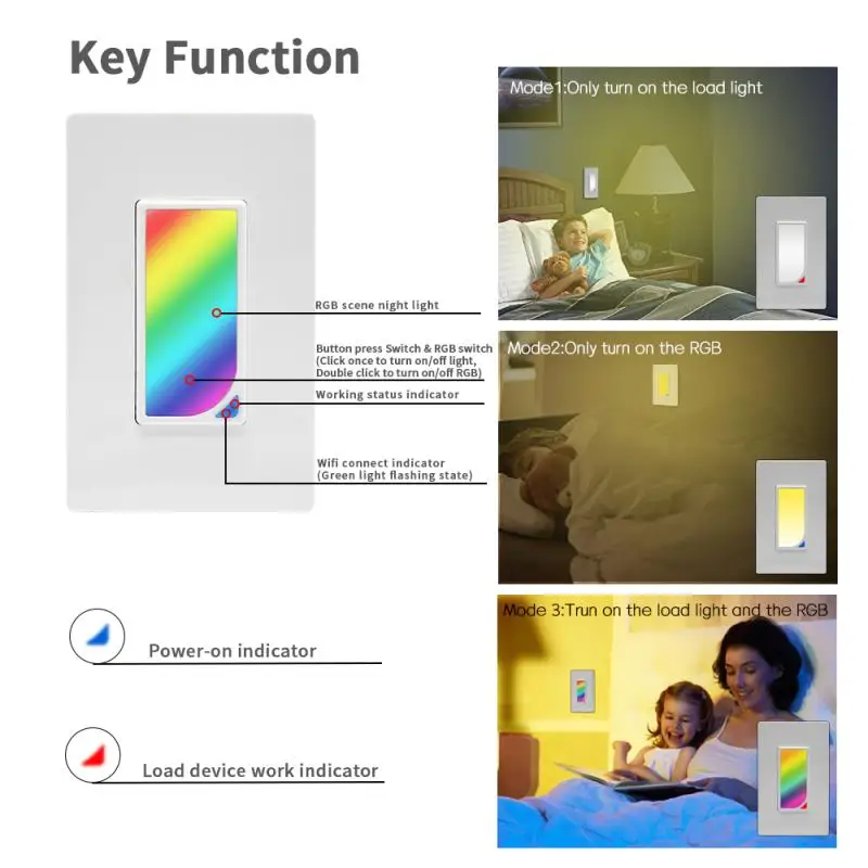 Wifi умный переключатель домашний светильник Диммер светодиодный RGB сцена 1200 цветов светильник совместим с Умной жизнью Tuya Google Alexa
