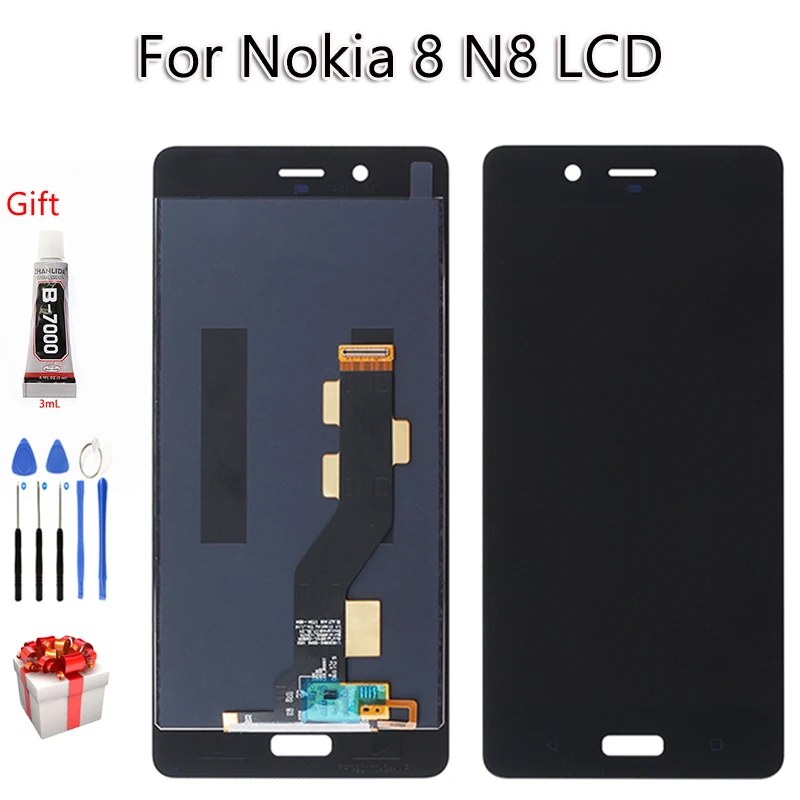 

5.3" AAA Quality For Nokia 8 TA 1012 1004 1052 LCD Display Touch Screen Digitizer Assembly Free Tools For Nokia 8 N8 Display
