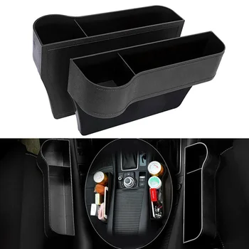 

2pcs Car Seat Seat Catcher Storage Box Safety Seat Gap Storage Box Belt Cup Holder Black Side Storage Bag Suitable For Catcher
