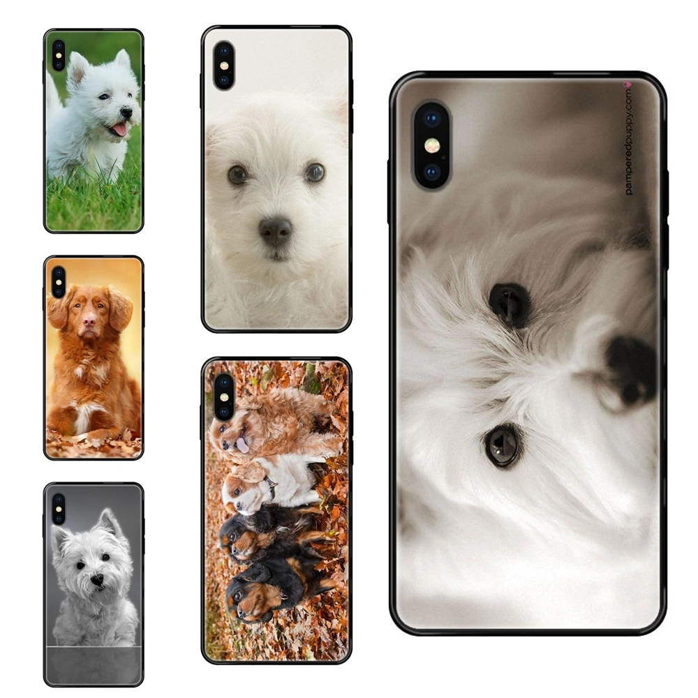 Портрет Westie для собак из мягкой черной персонализированные Тип узора iPhone 11 12 Pro 5 5S