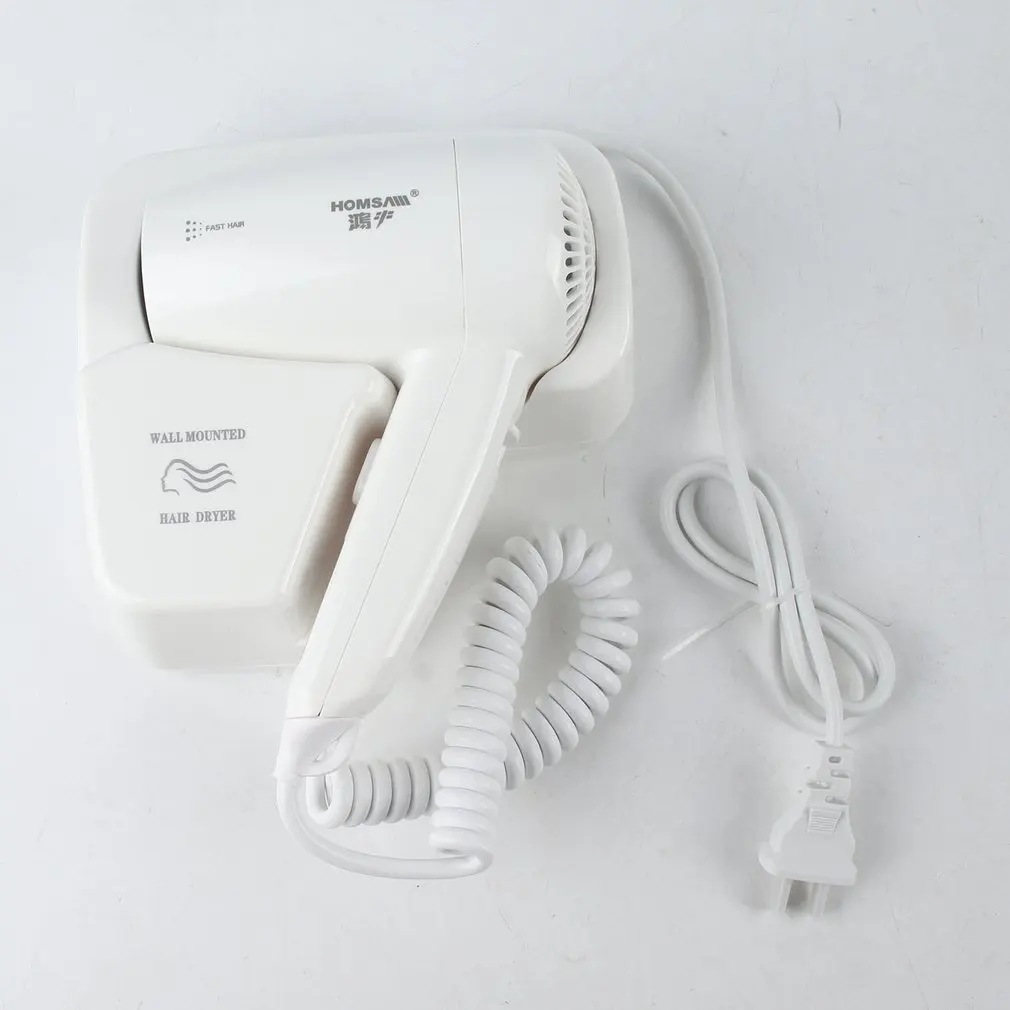 

Wall Mounted Hair Dryer Professional 1200W 220V Security Electric Blower With Holder Household Hanging Hair Dryer ABS For Hotel