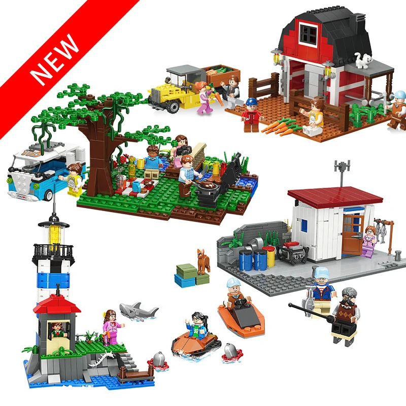 

2020 Legoingl DIY Series Toys Street Scene Assembly Compatible Legoingl DIY 20541-44 Buildin Blocks Toys for kid Birthday Gift