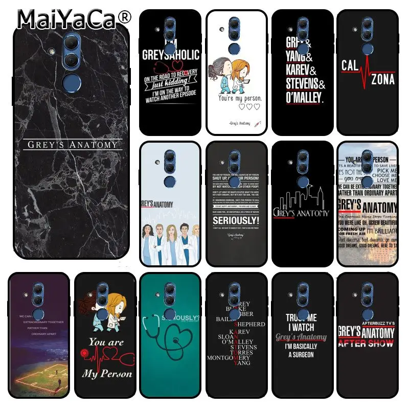 

MaiYaCa American TV Greys Anatomy Phone Case for Huawei Mate 10 20 Lite 20X Mate20 10 Pro Mate9 Nova3 3i