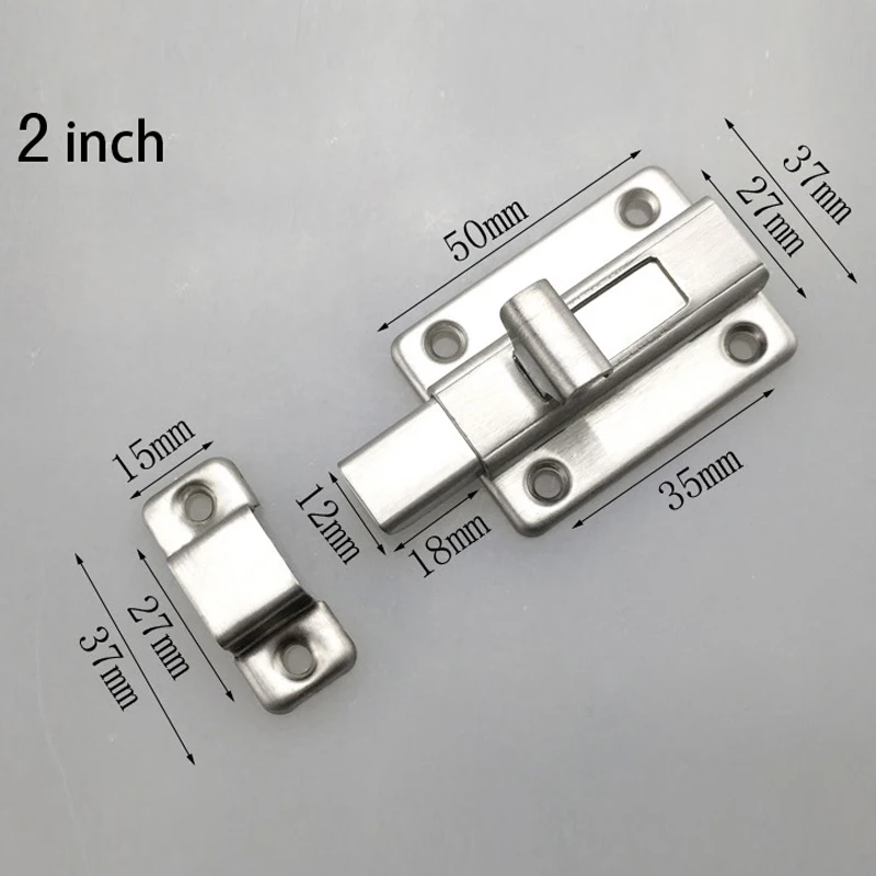 Deux, Noirs) Serrures De Porte Coulissante En Acier Inoxydable, Loquets De Porte Battante Avec