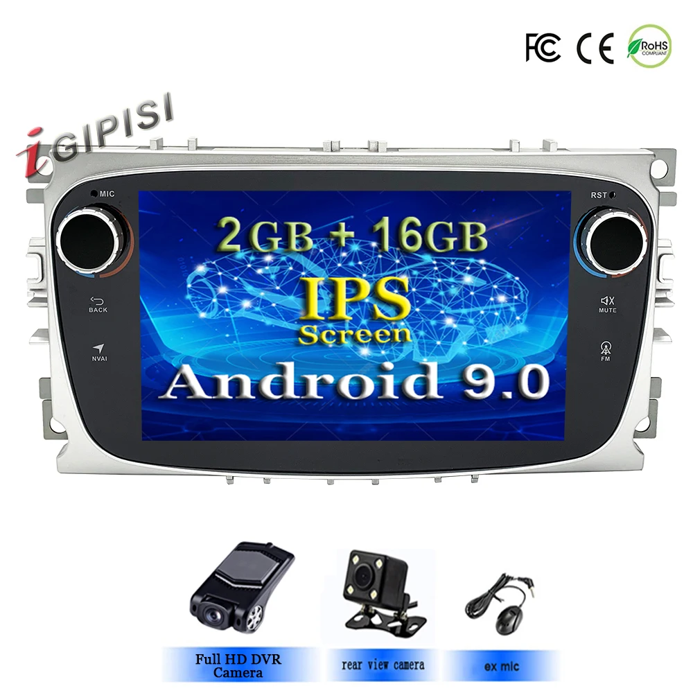 Sale IPS Android 9.0 Car Radio Multimedia Player GPS Navi For Ford For Focus2 Mondeo Galaxy Wifi Audio Radio Stereo Head Unit Free C 0