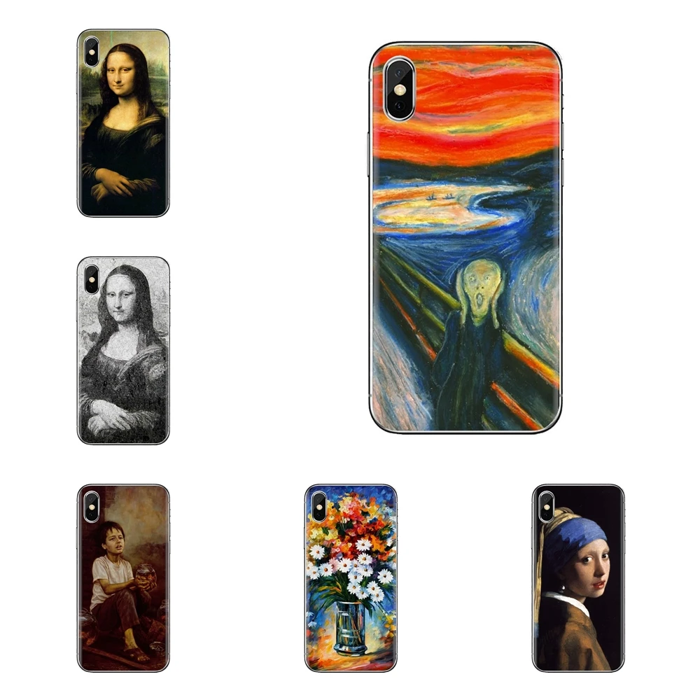 Silicone Skin Cover For iPhone XS Max XR X 4 4S 5 5S 5C SE 6 6S 7 8 Plus Samsung Galaxy J1 J3 J5 J7 A3 A5 World Famous Paintings |