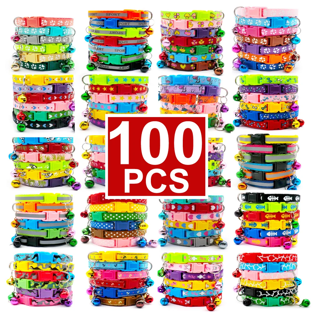 Collars Necklace Products Bells Pet-Shop Kitten Wholesale Adjustable 100pcs for