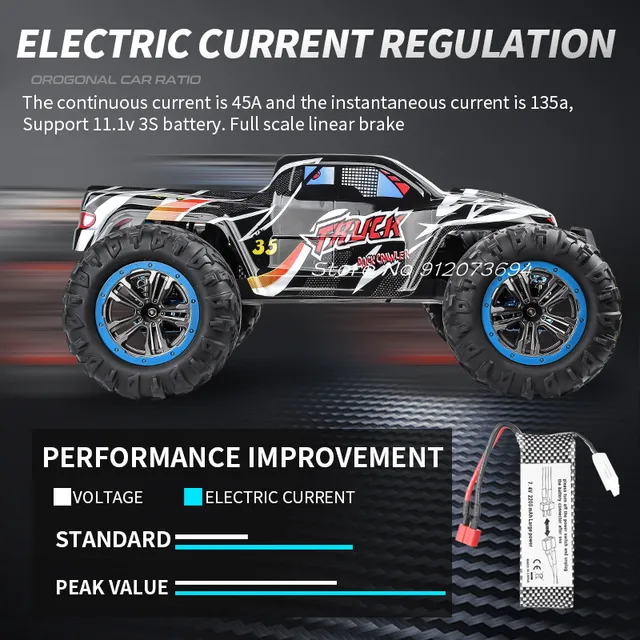 80KM/H 4WD Brushless Motor Remote Control Buggy 200M Metal Hydraulic Shock Absorber All-terrain Off-road RC Racing Car Model Toy 6