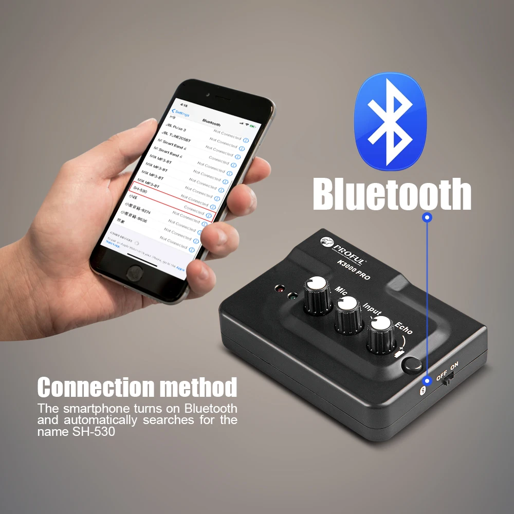 Звуковая карта прямого эфира K3000 внешний аудиомиксер Echo с Bluetooth для записи