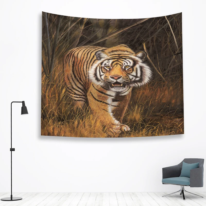 Тигр стены Ttapestry висячие украшения богемный пляжный коврик фермерский дом Декор общежития Мандала гобелены колдовство хиппи