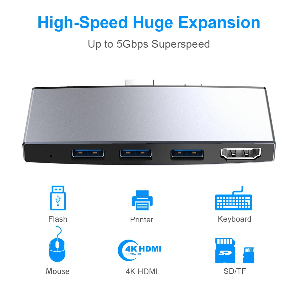 USB 3.0 HUB Hub for Microsoft Surface Pro Expansion Dock 4K HD Adapter