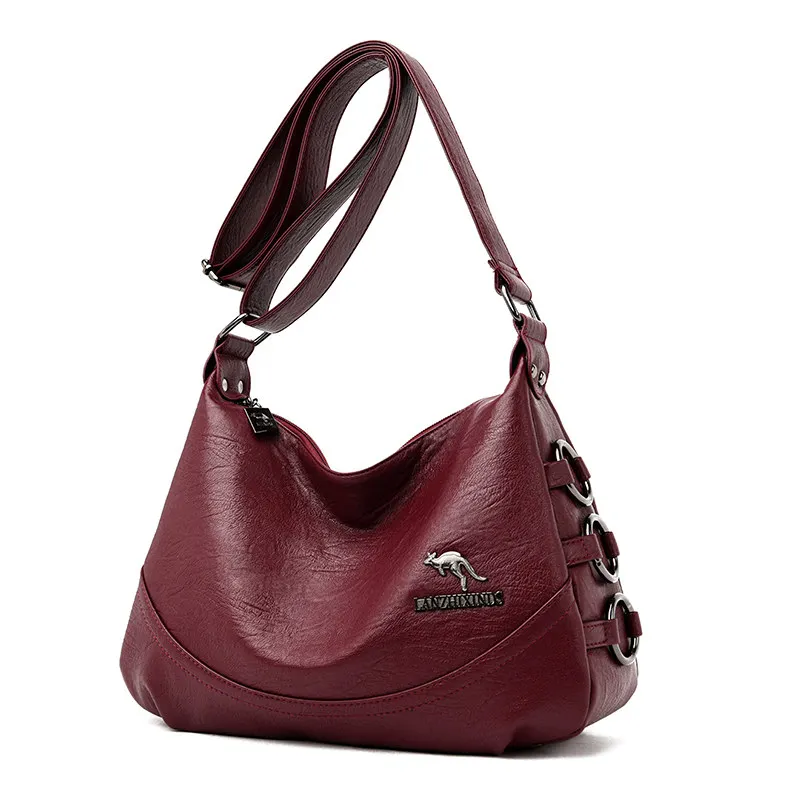 Высококачественная мягкая кожаная сумка, роскошные женские ручные сумки, женские сумки через плечо для женщин, сумки через плечо - Цвет: winered