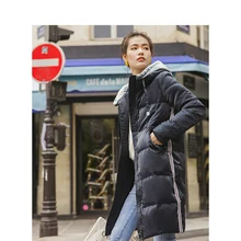 INMAN, осень, Новое поступление, Женский шикарный стиль, контрастный цвет, с капюшоном, пэтчворк, длинный пуховик