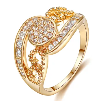 

Indian fashion full AAA zircon diamond gemstones Rings for women femme 18k gold color bling jewelry bijoux vintage anillos gift