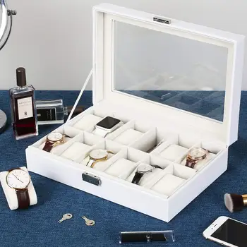 

Watch Box 12 Slots Watch Case PU Leather Storage Organizer Holder for Men Women New XIN-Shipping