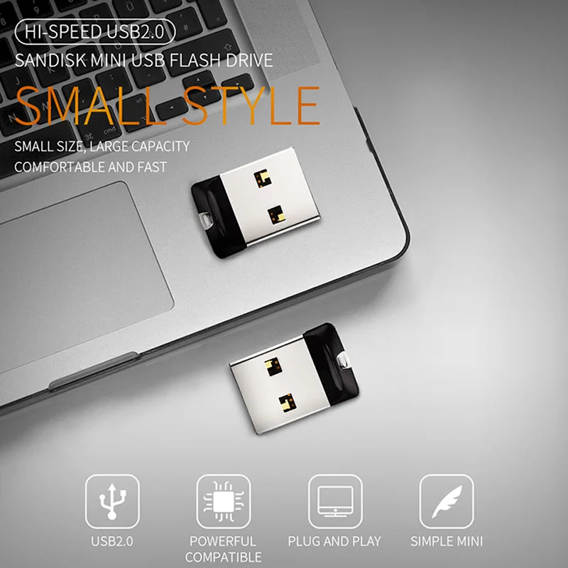 SanDisk флеш-накопитель, usb-накопитель, черная мини-ручка, 8 ГБ, 16 ГБ, 32 ГБ, 64 ГБ, USB 2,0, флешка, USB поддержка, официальная проверка