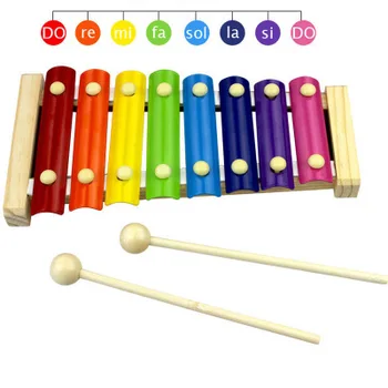

8 Scales Small Wooden Octave Xylophone Percussion Instrument Knock on Piano Wooden Children's Enlightenment Early Education Toys