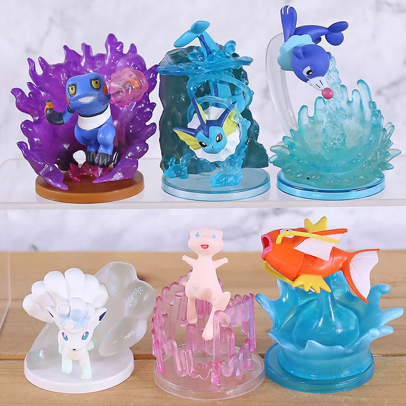Галерея монстров Mew Vulpix Popplio Groagunk Magikarp Vaoreon Боевая версия. Фигурки из пвх игрушки 6