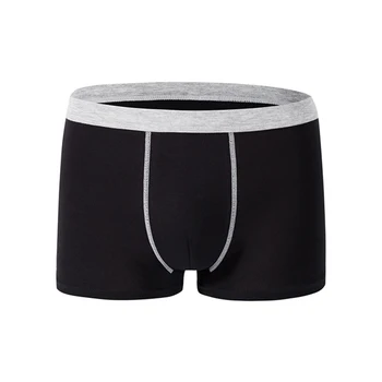 

Summer Solid Color Men's Underwear Cotton Boxer Mid-Waist Sports Breathable Shorts