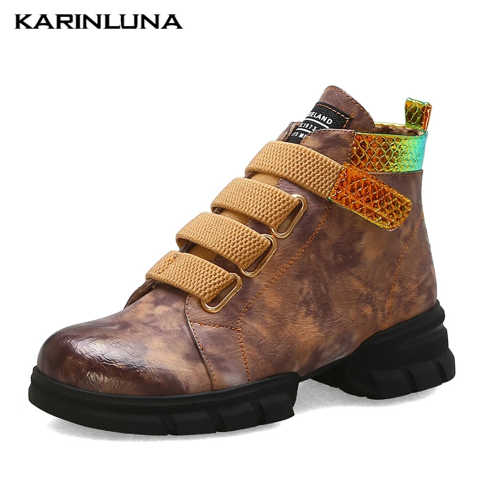 

Karinluna Fashion Large Size 43 Leisure Comfortable hook&loop Women Ankle Boots Fashion Shoes Woman Casual Forest Boots Female