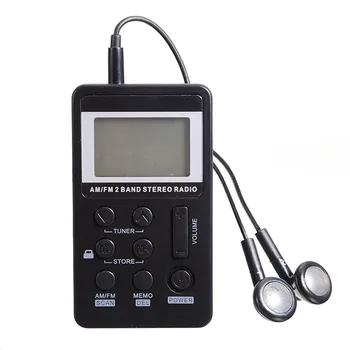 

64-108MHZ Stereo AM FM Radio Reception Receiver Digital LCD Display Chargeable + Earphones For Sporting Events News Receiving