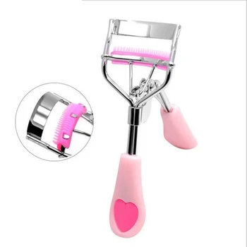 

Peach Heart Handle Eyelash Curler Stainless Steel Silica Gel Eyelash Curling Clip Anti-skid Function Lash Curling Makeup Tools