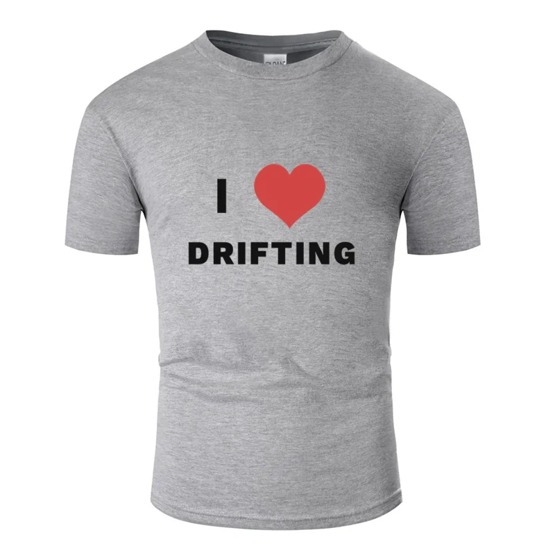 Men-Gray Graphic i love racing drift racing jdm Футболка мужская женская нормальная Базовая однотонная мужская футболка круглый воротник хлопок большой размер S~ 5xl - Цвет: Men-Gray