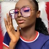 Oversized Green Prescription Reading Glasses Transparent Large Square Frames Computer Anti Blue Light Glasses Degree 0 to 6 2
